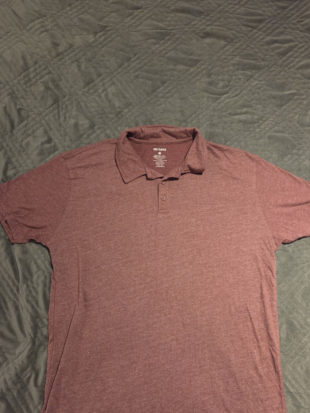 Time and Tru Men's Heathered Burgundy Polo Shirt